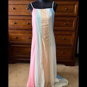 Davi & Dani Pastel Rainbow Maxi Dress